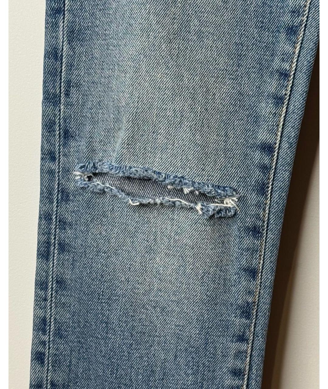 SAINT LAURENT Голубые хлопковые джинсы слим, фото 4