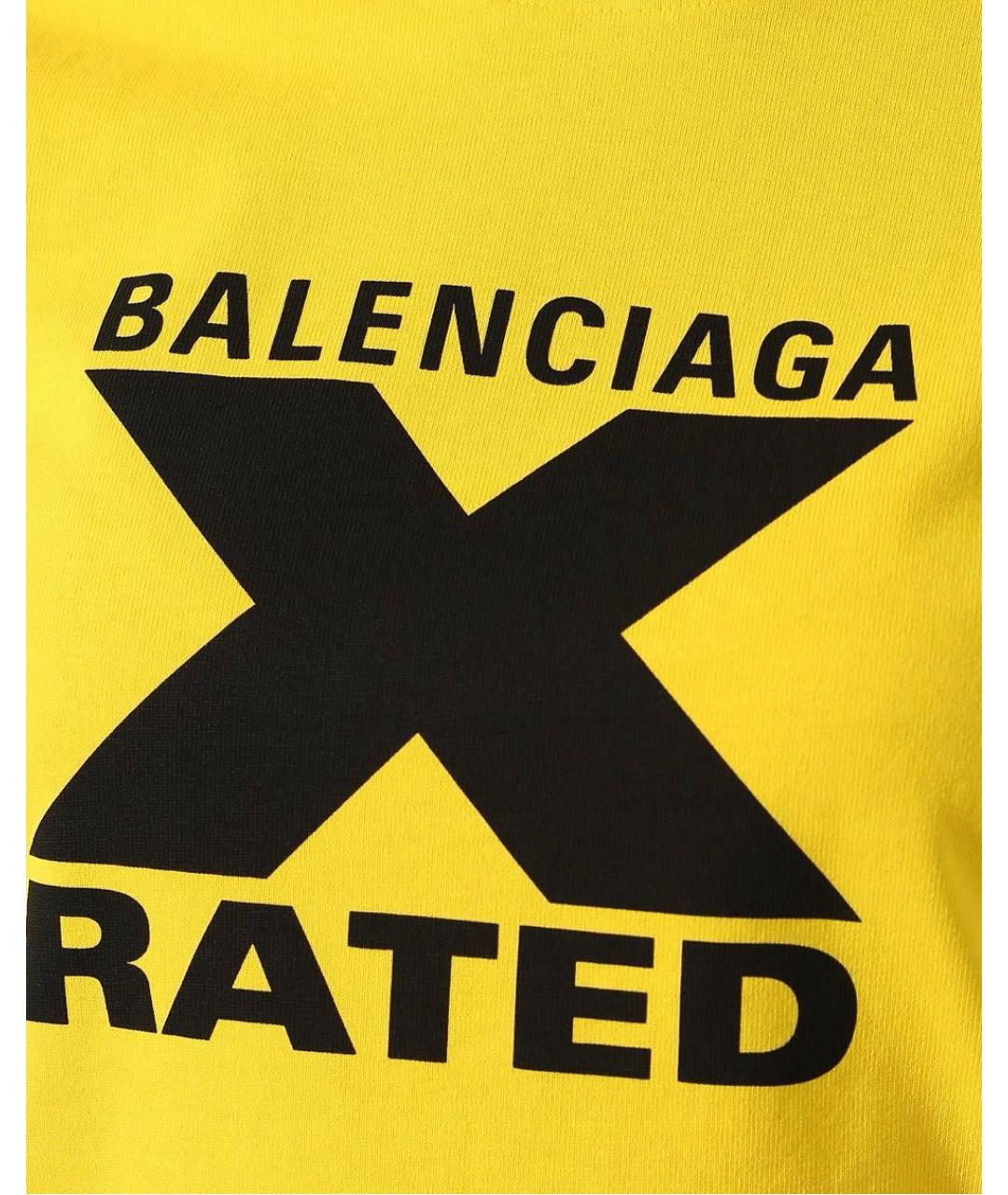 BALENCIAGA Желтая хлопковая футболка, фото 7