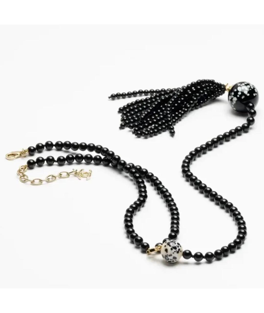 CHANEL Черное жемчужное колье, фото 3