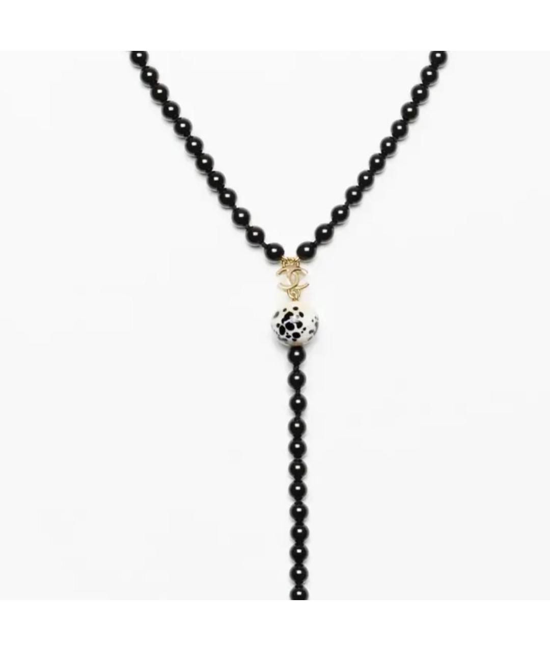 CHANEL Черное жемчужное колье, фото 2