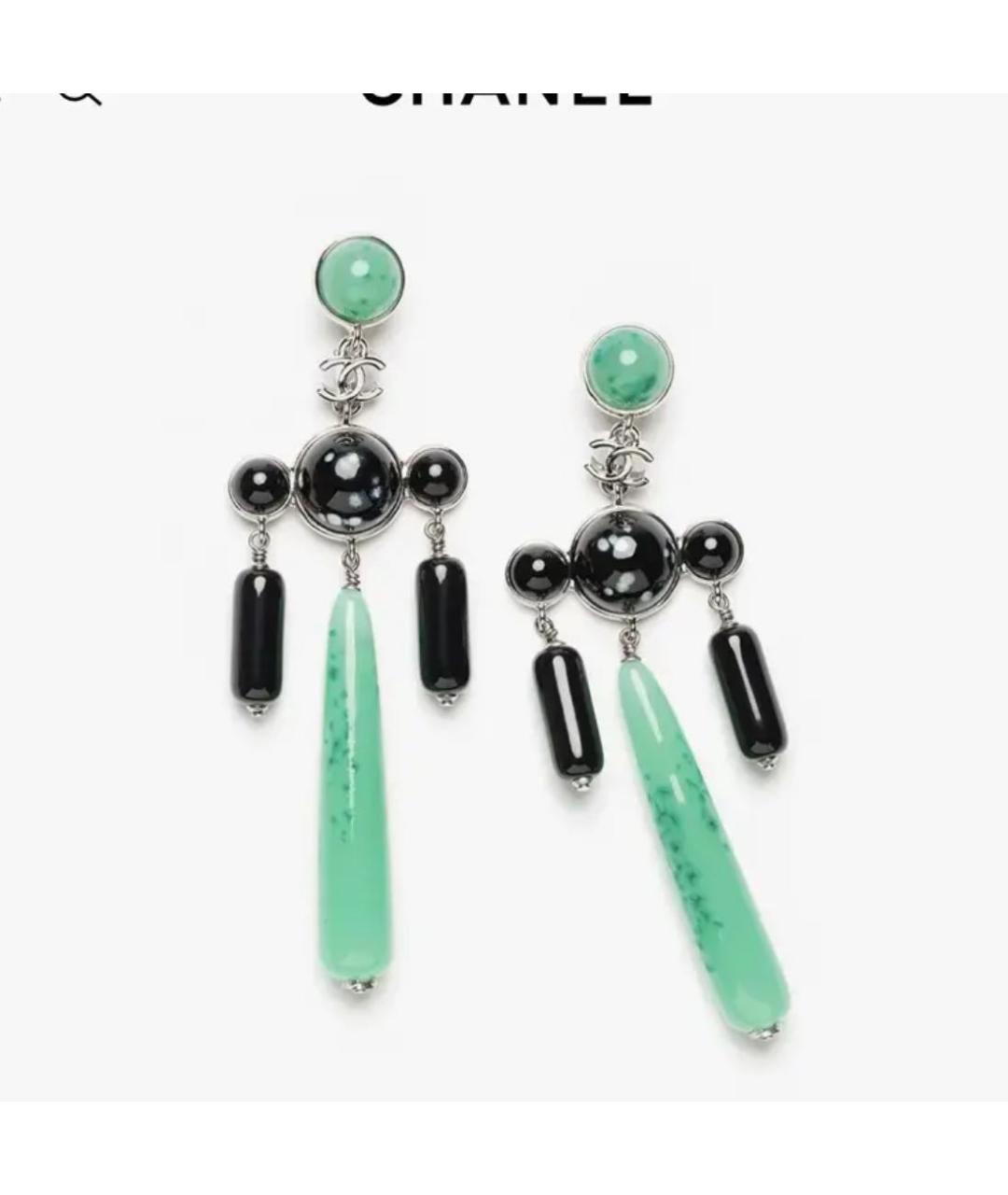 CHANEL Салатовые жемчужные серьги, фото 4