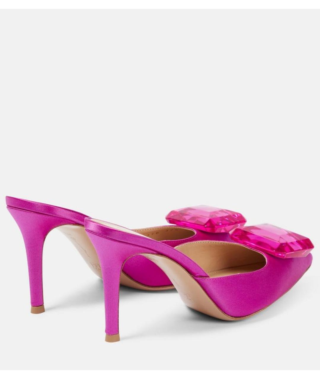 GIANVITO ROSSI Фуксия текстильные мюли, фото 4