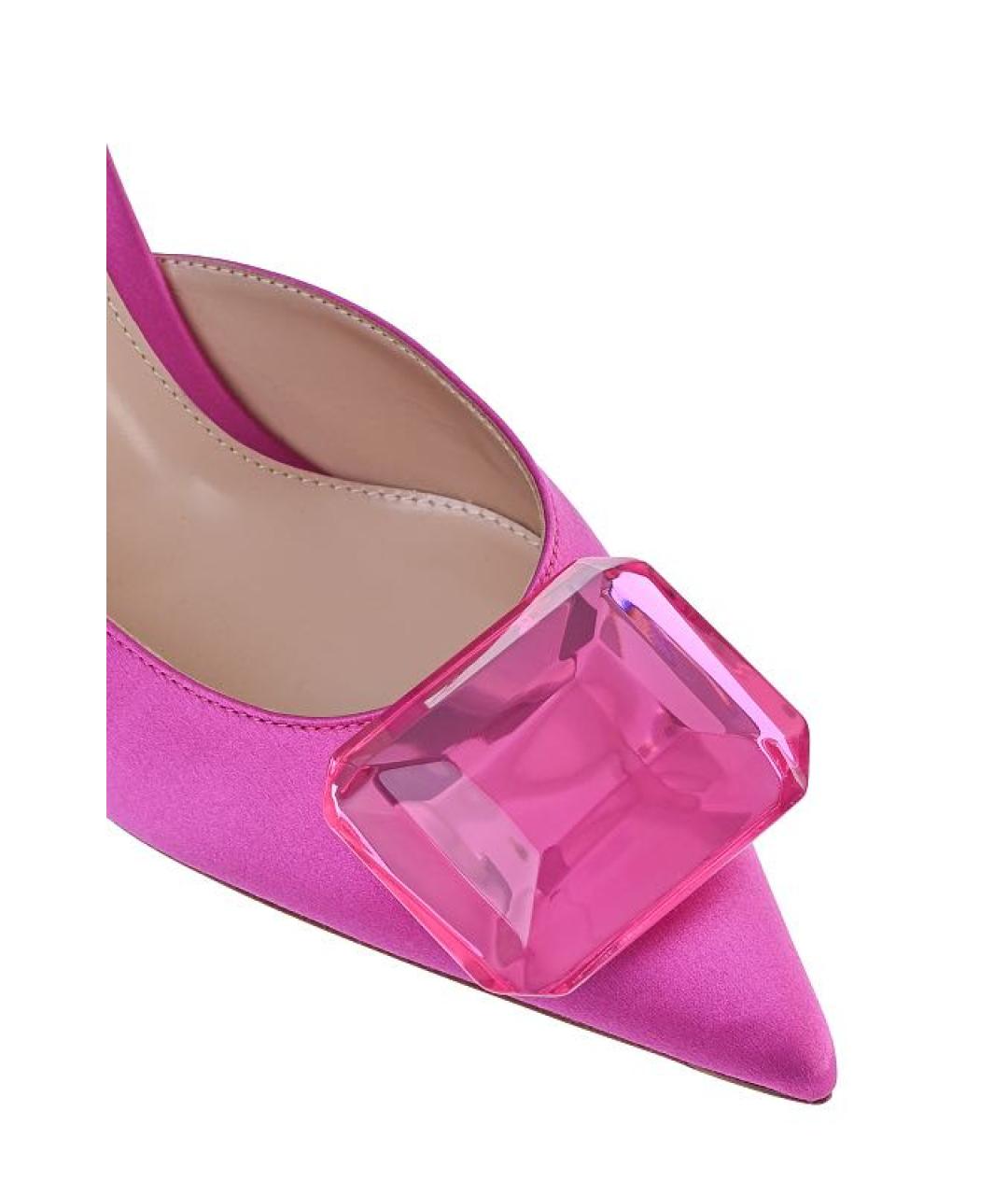 GIANVITO ROSSI Фуксия текстильные мюли, фото 5