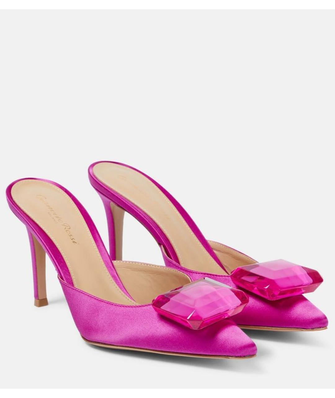 GIANVITO ROSSI Фуксия текстильные мюли, фото 2