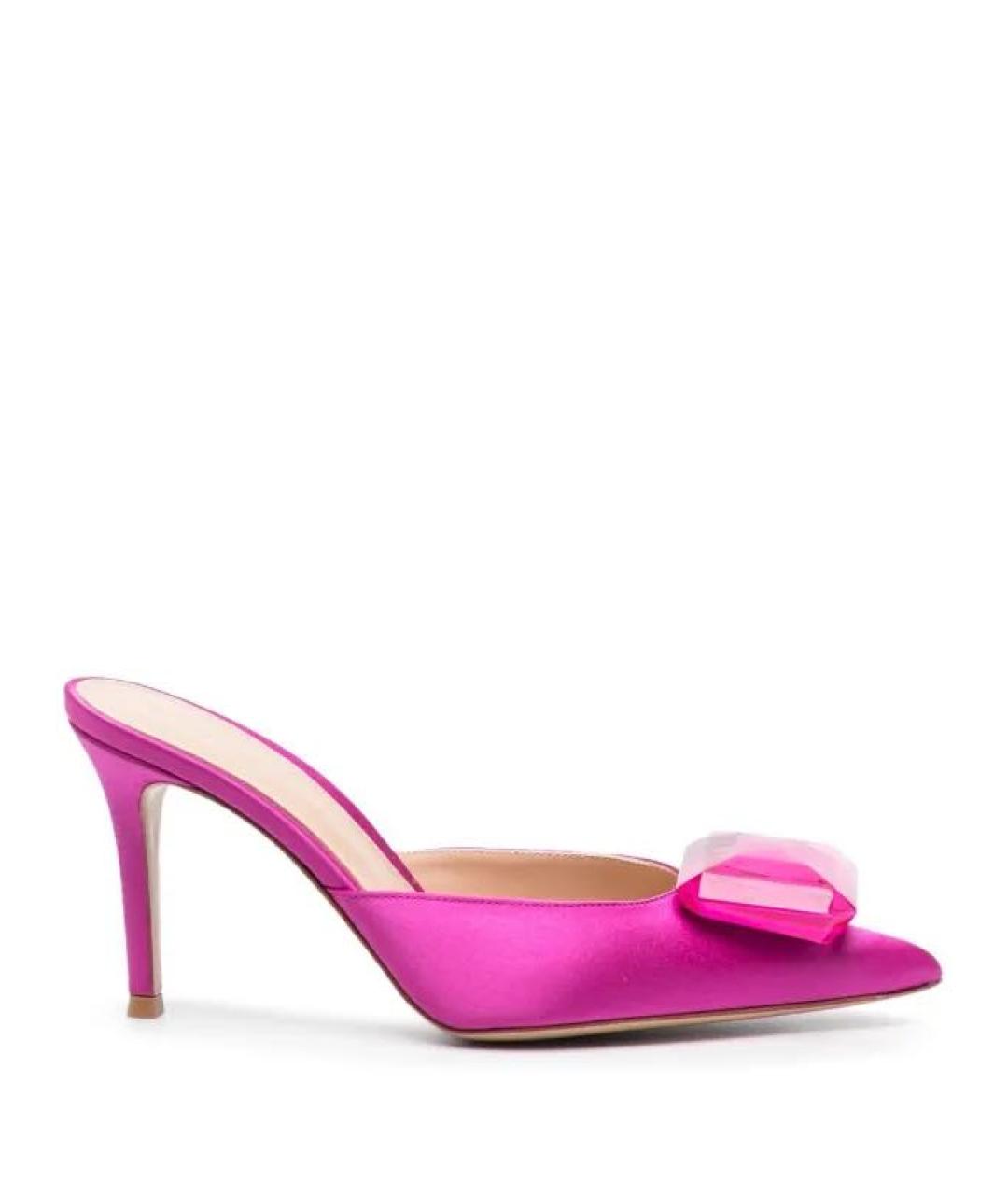 GIANVITO ROSSI Фуксия текстильные мюли, фото 7