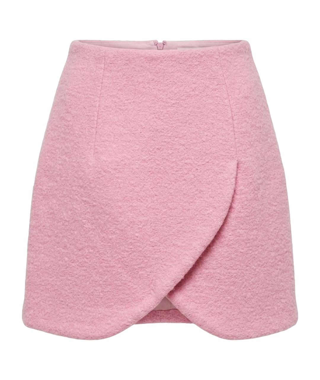 Carven Розовая шерстяная юбка мини, фото 1