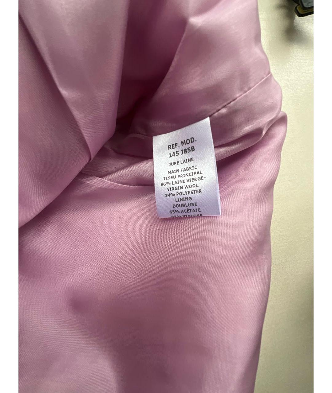 Carven Розовая шерстяная юбка мини, фото 5