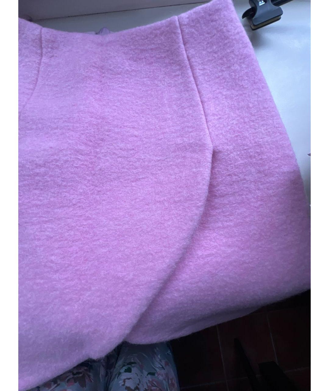 Carven Розовая шерстяная юбка мини, фото 4