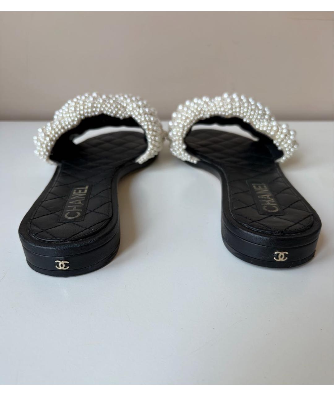 CHANEL Бежевые шлепанцы, фото 4