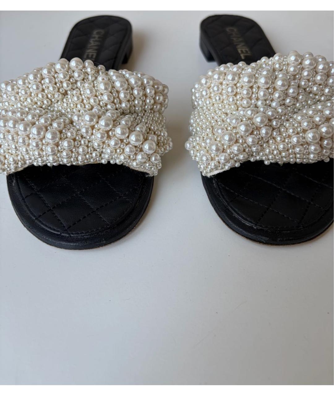 CHANEL Бежевые шлепанцы, фото 3