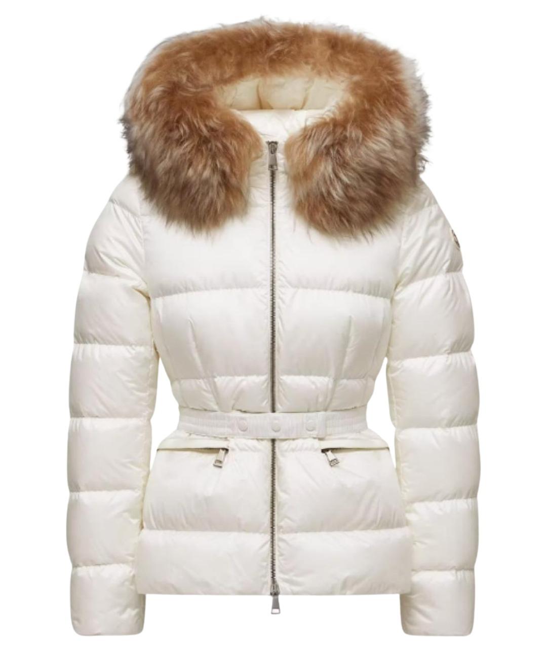 MONCLER Белый полиамидовый пуховик, фото 1