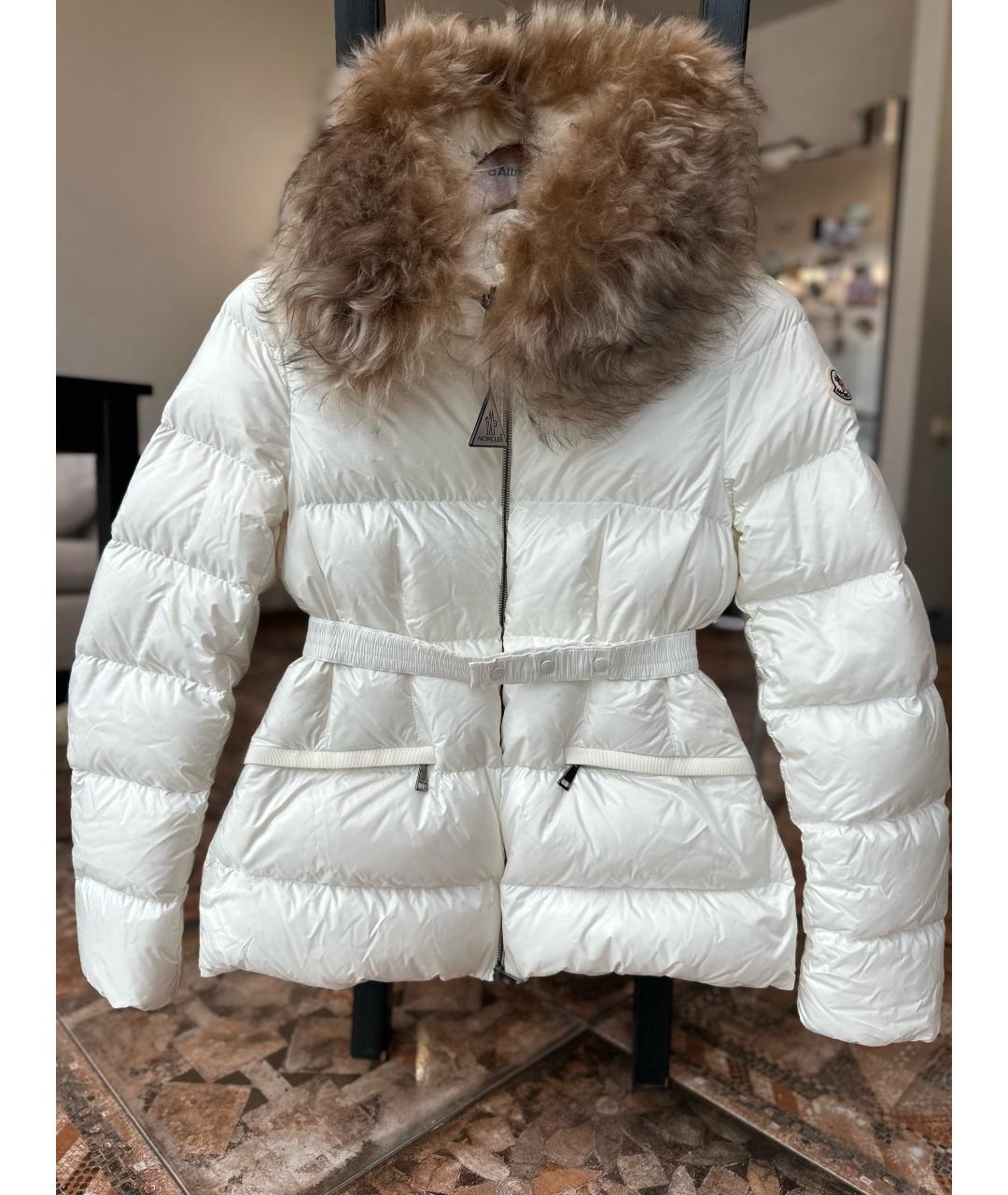 MONCLER Белый полиамидовый пуховик, фото 3