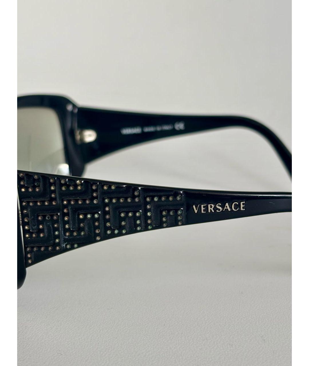VERSACE Черные пластиковые солнцезащитные очки, фото 3