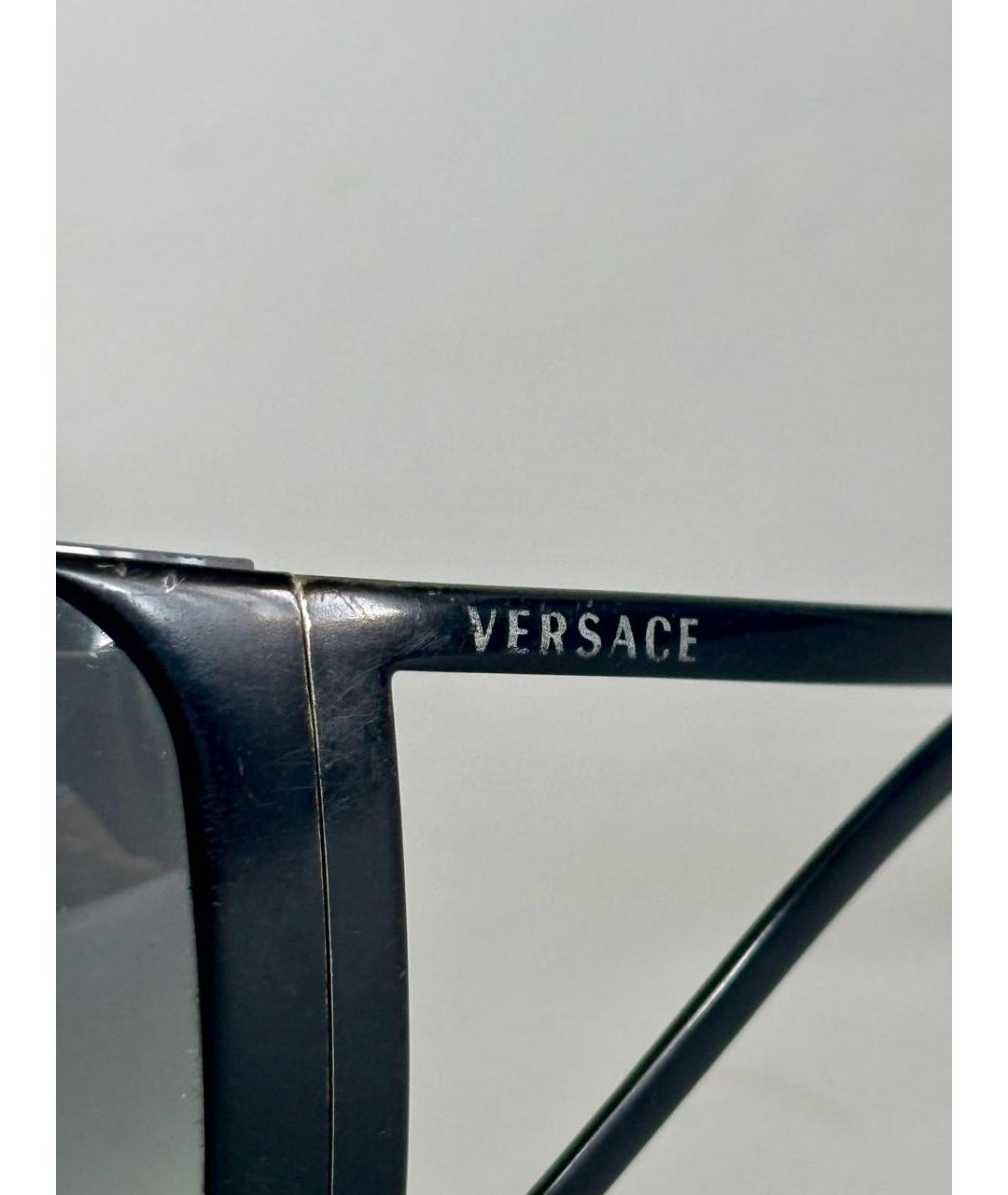 VERSACE Антрацитовые металлические солнцезащитные очки, фото 3