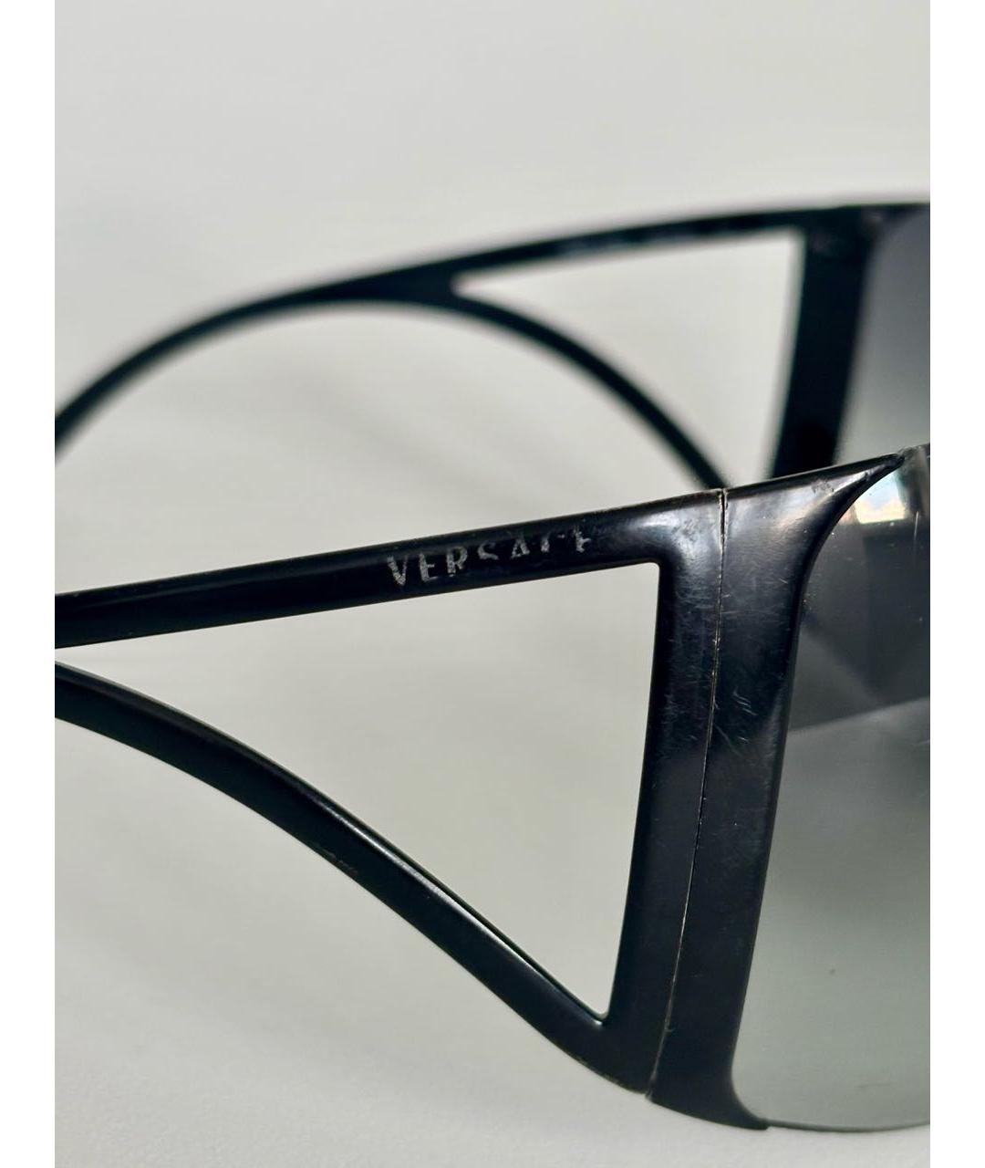 VERSACE Антрацитовые металлические солнцезащитные очки, фото 4