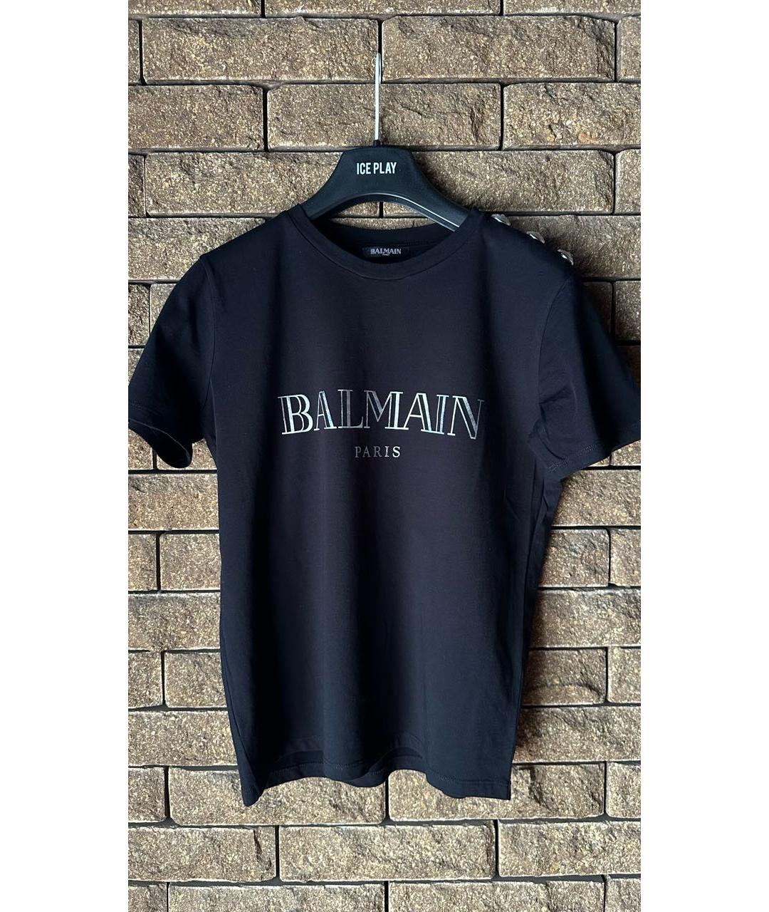 BALMAIN Черная хлопковая майка, фото 5