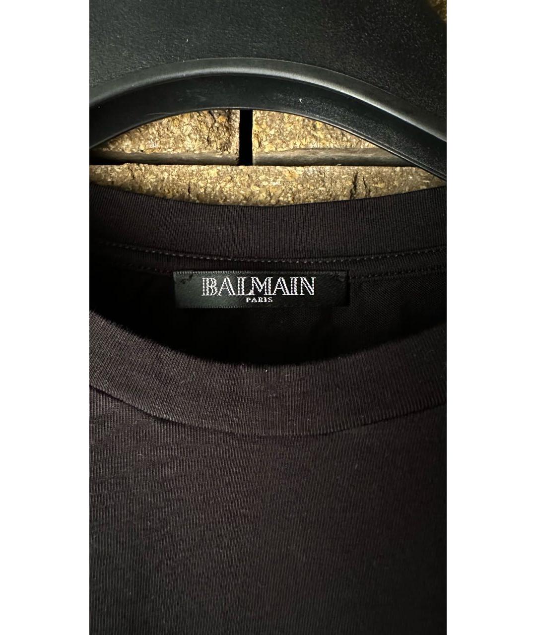BALMAIN Черная хлопковая майка, фото 3