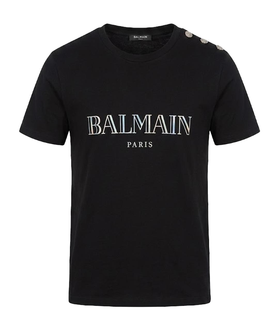 BALMAIN Черная хлопковая майка, фото 1