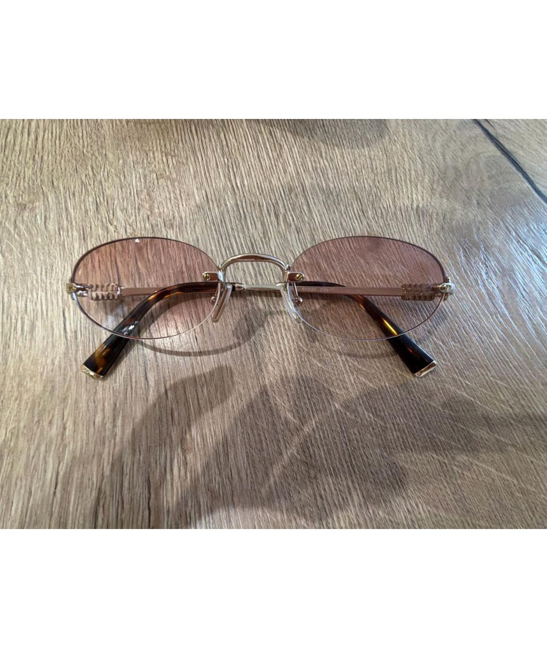 MIU MIU Золотые металлические солнцезащитные очки, фото 5