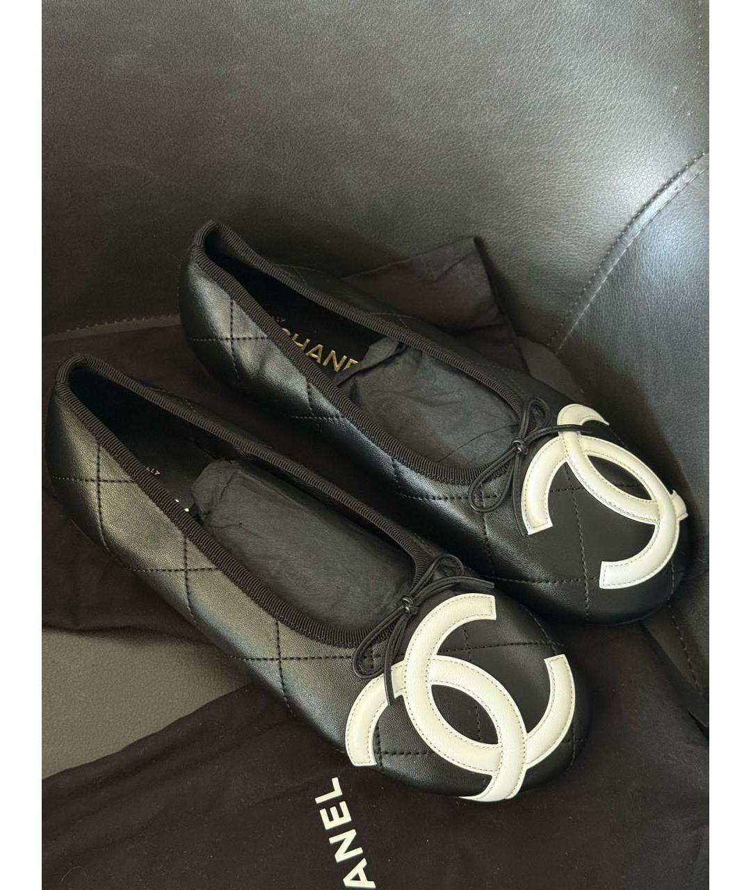 CHANEL Черные кожаные балетки, фото 4