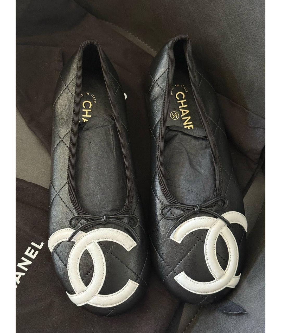 CHANEL Черные кожаные балетки, фото 7