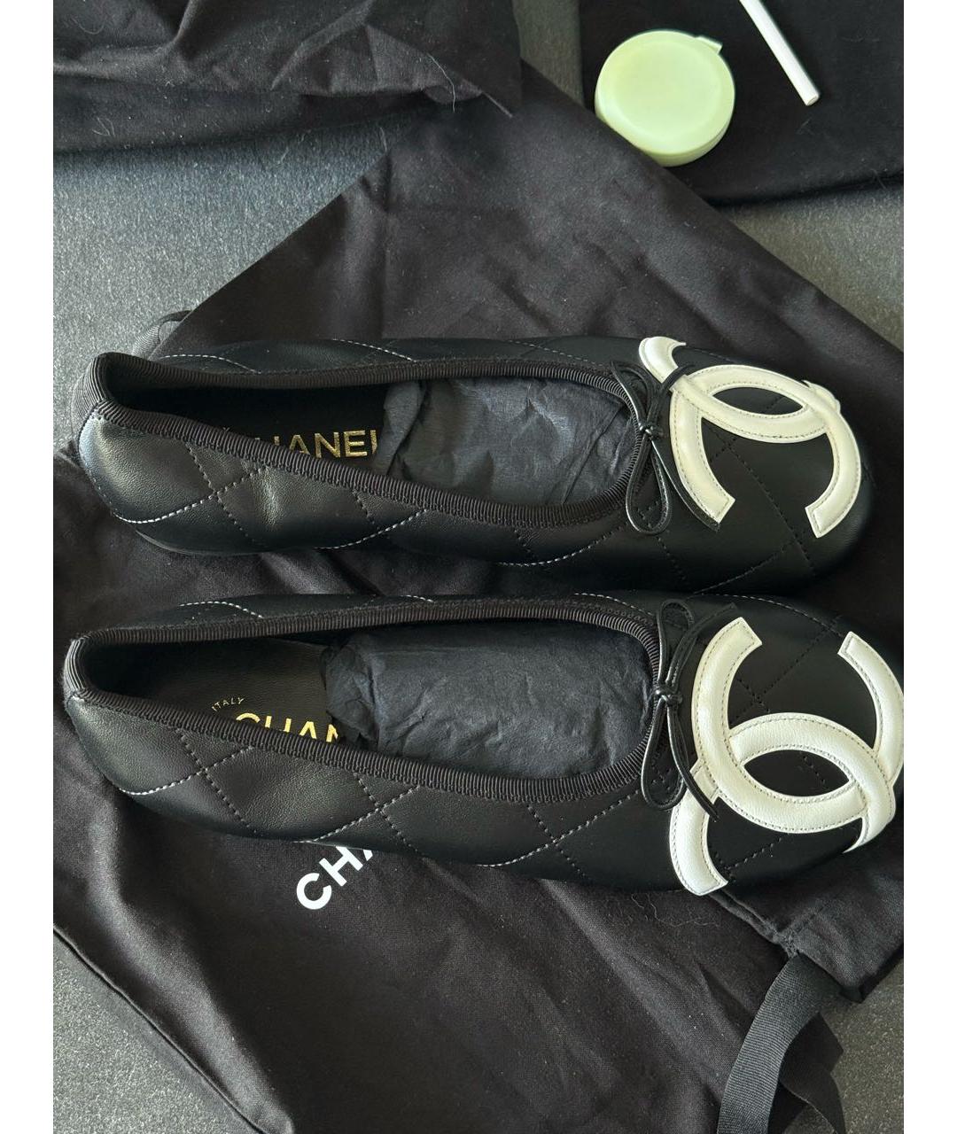 CHANEL Черные кожаные балетки, фото 6