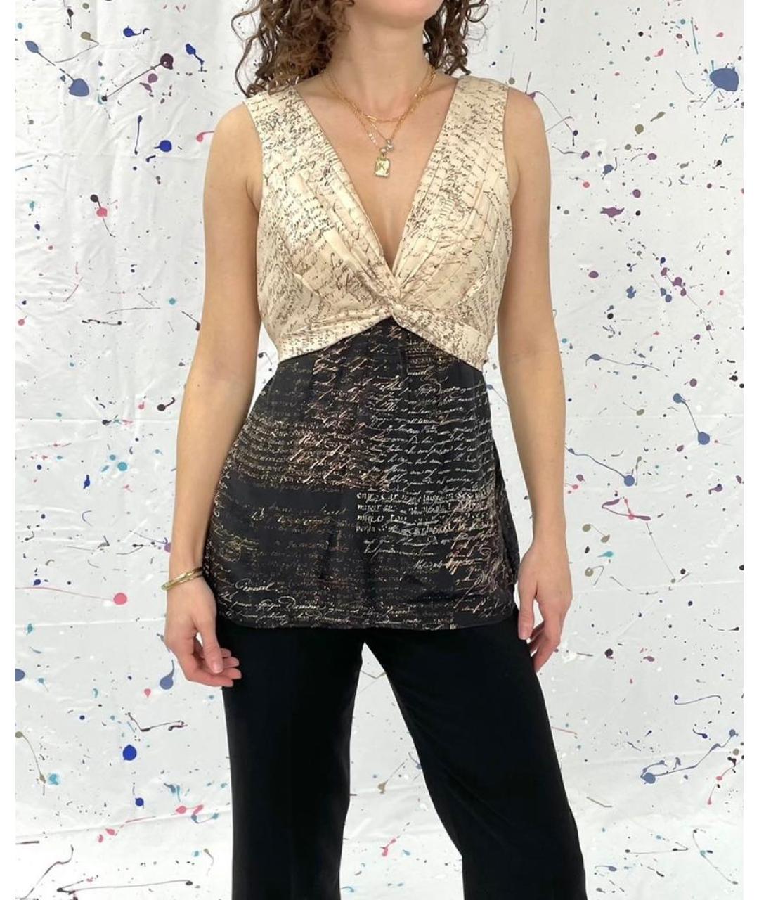 BCBG MAXAZRIA Коричневая шелковая блузы, фото 6