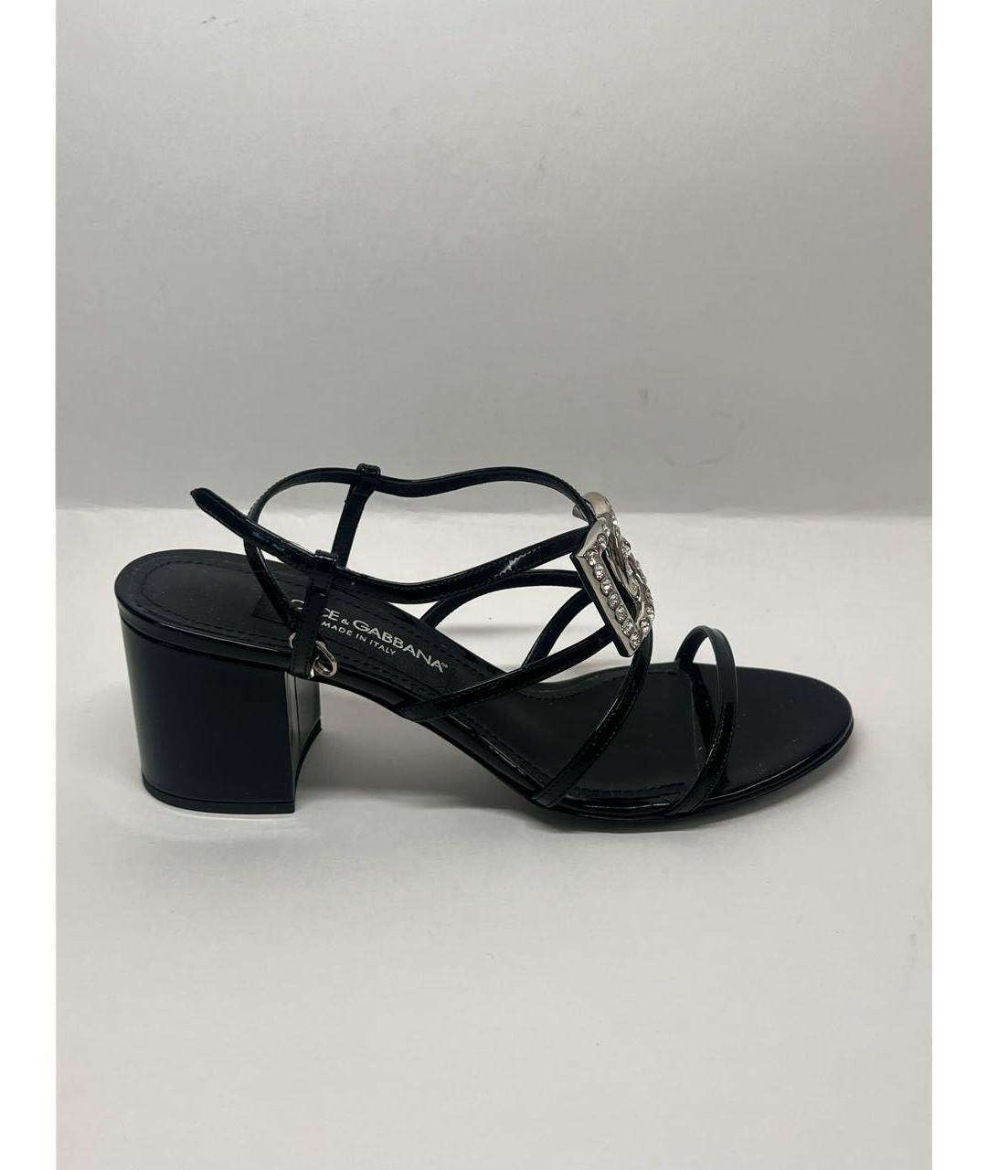 DOLCE&GABBANA Черные кожаные босоножки, фото 9