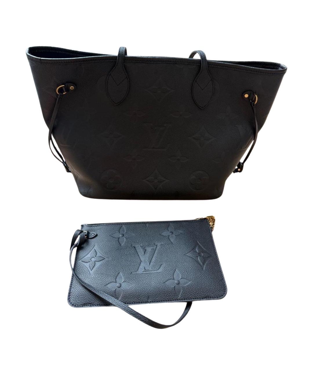 LOUIS VUITTON Темно-синяя кожаная сумка тоут, фото 1