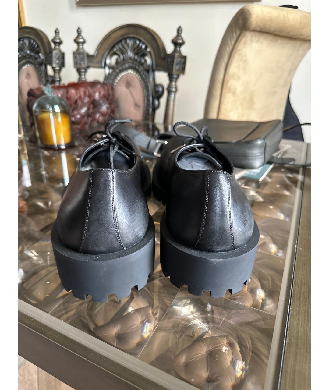 BALENCIAGA Черные кожаные туфли, фото 9