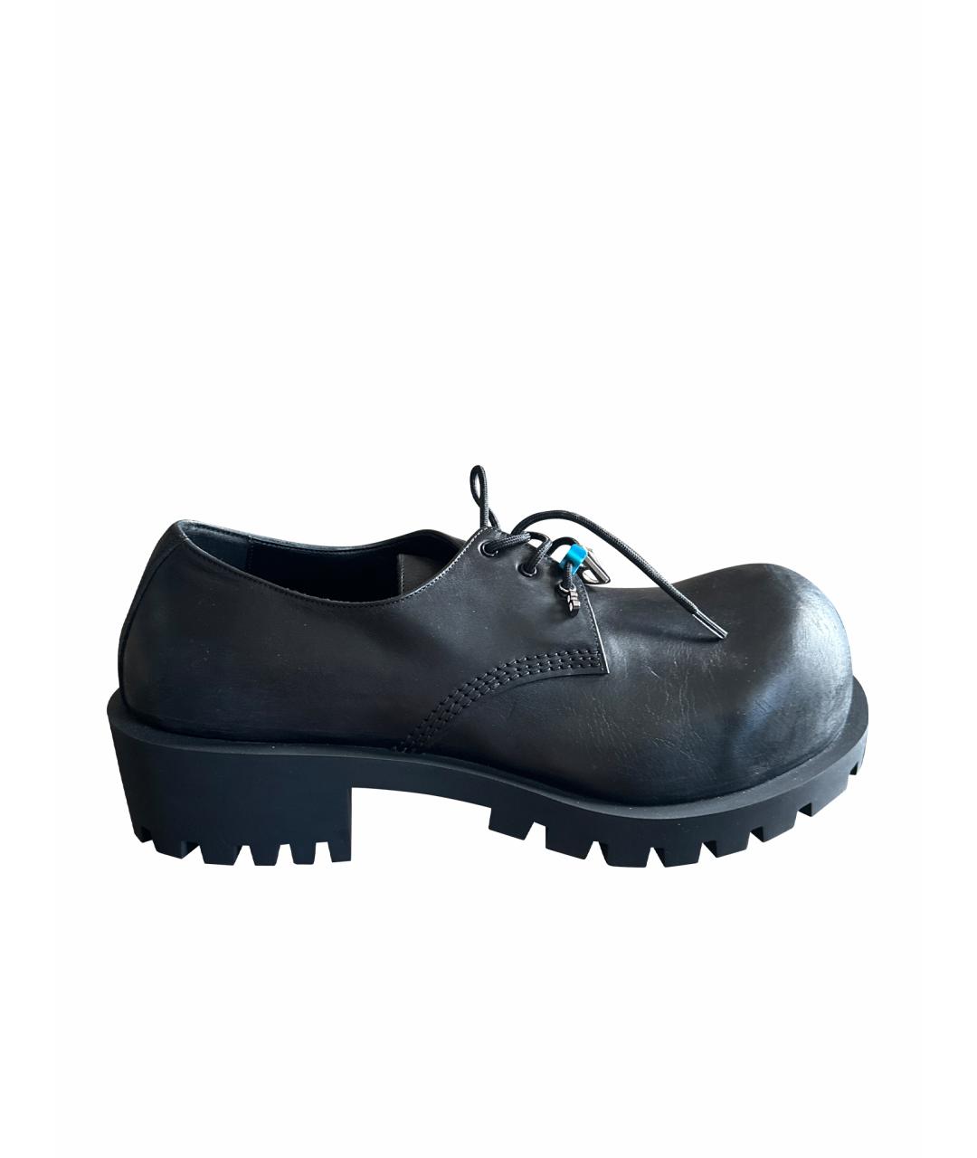 BALENCIAGA Черные кожаные туфли, фото 1