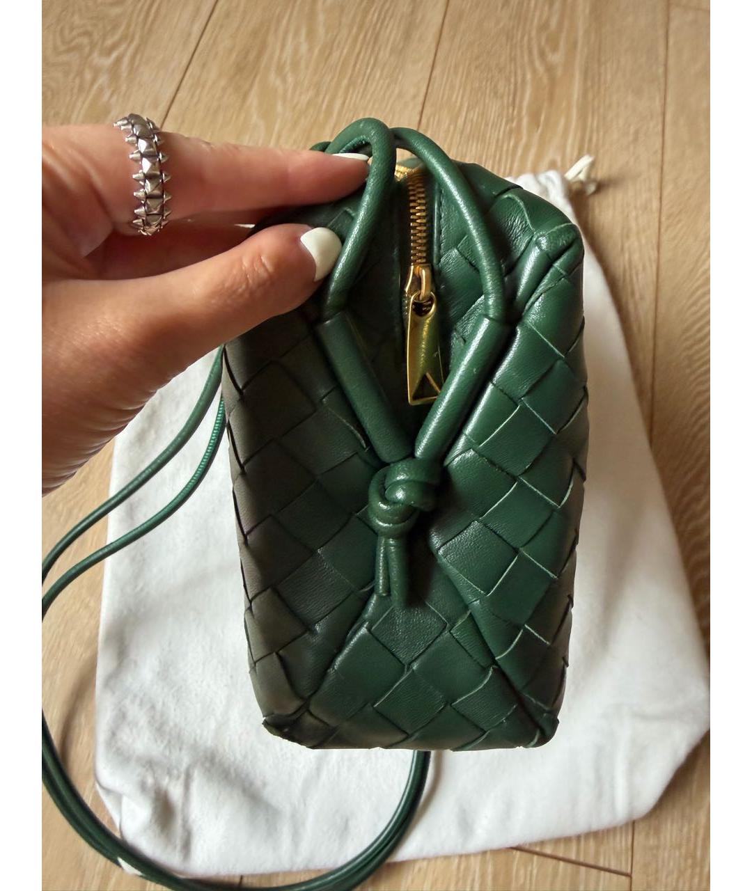 BOTTEGA VENETA Зеленая кожаная сумка через плечо, фото 4