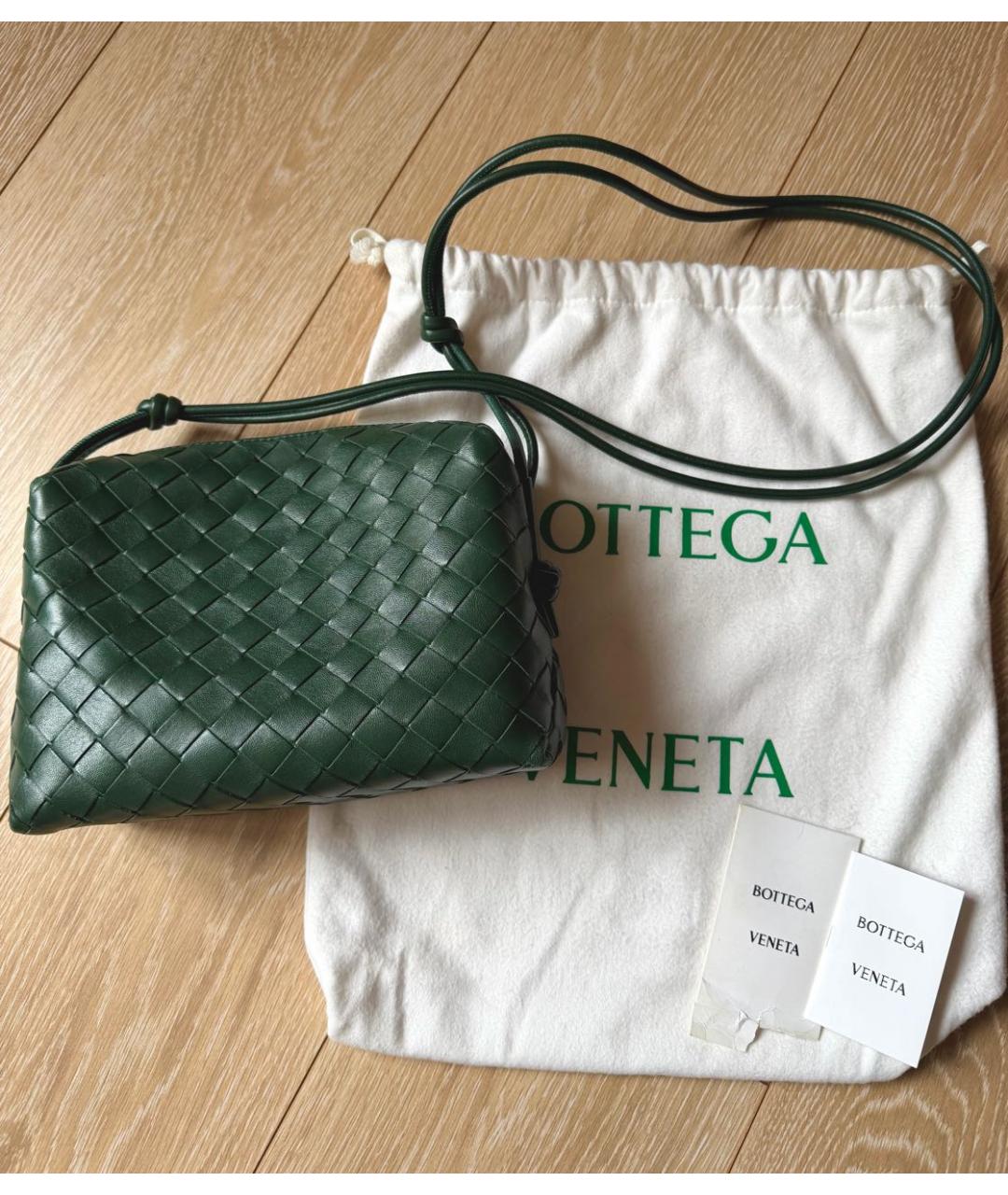 BOTTEGA VENETA Зеленая кожаная сумка через плечо, фото 2