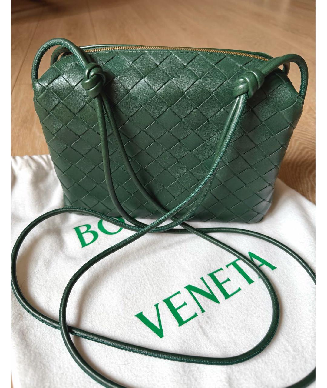 BOTTEGA VENETA Зеленая кожаная сумка через плечо, фото 3