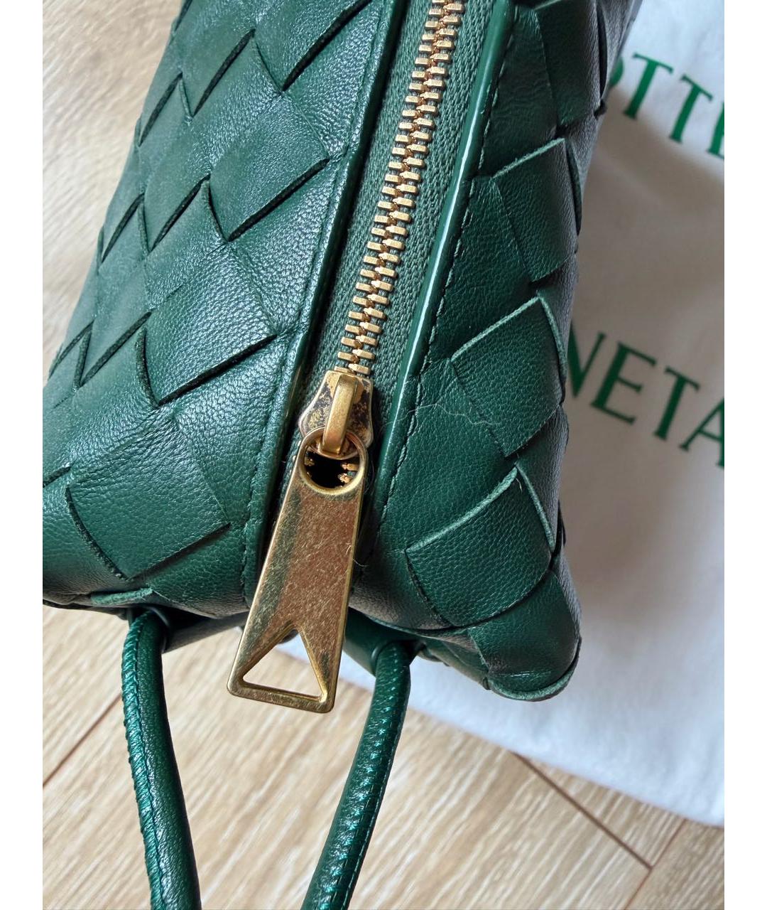 BOTTEGA VENETA Зеленая кожаная сумка через плечо, фото 8
