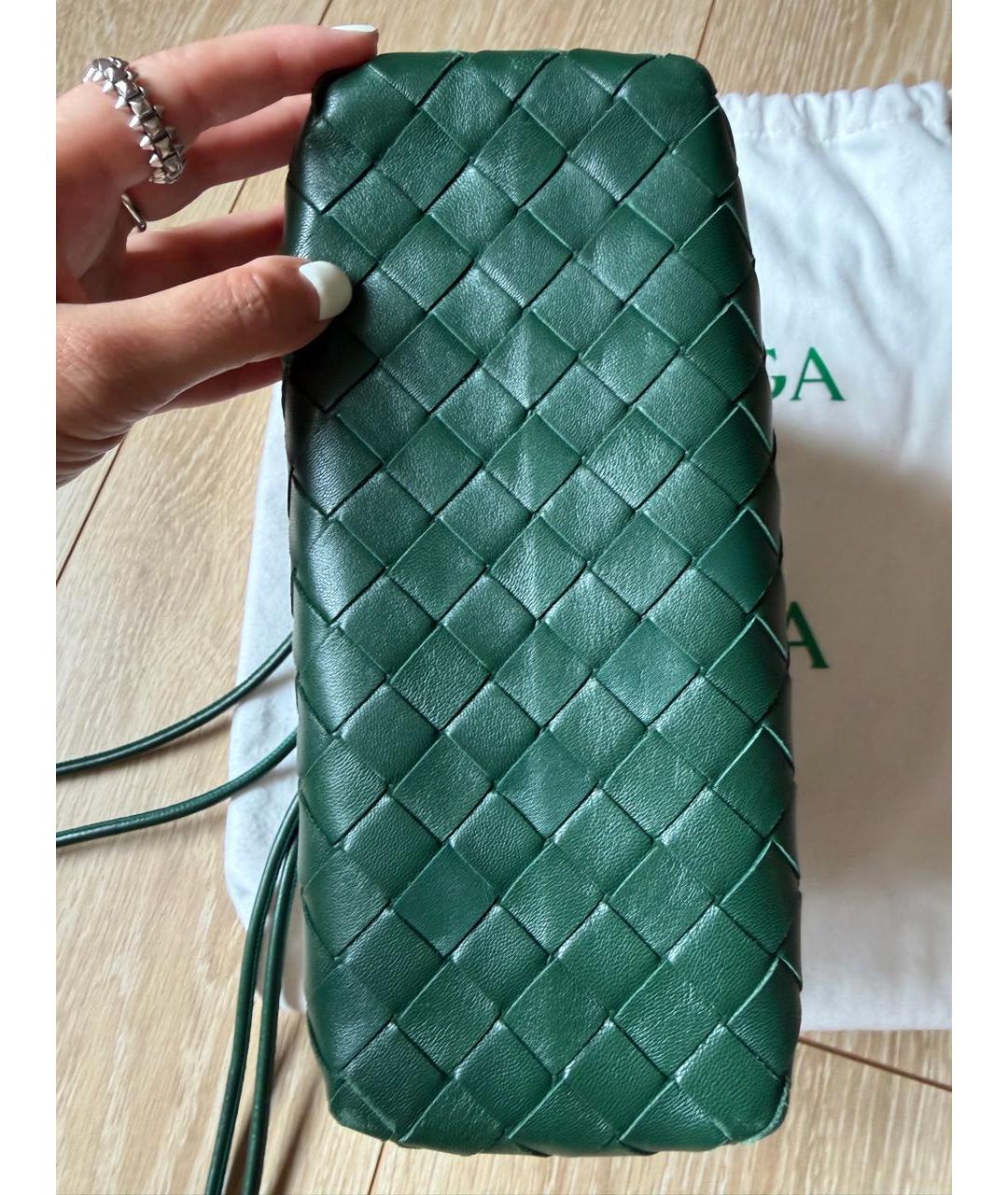 BOTTEGA VENETA Зеленая кожаная сумка через плечо, фото 5