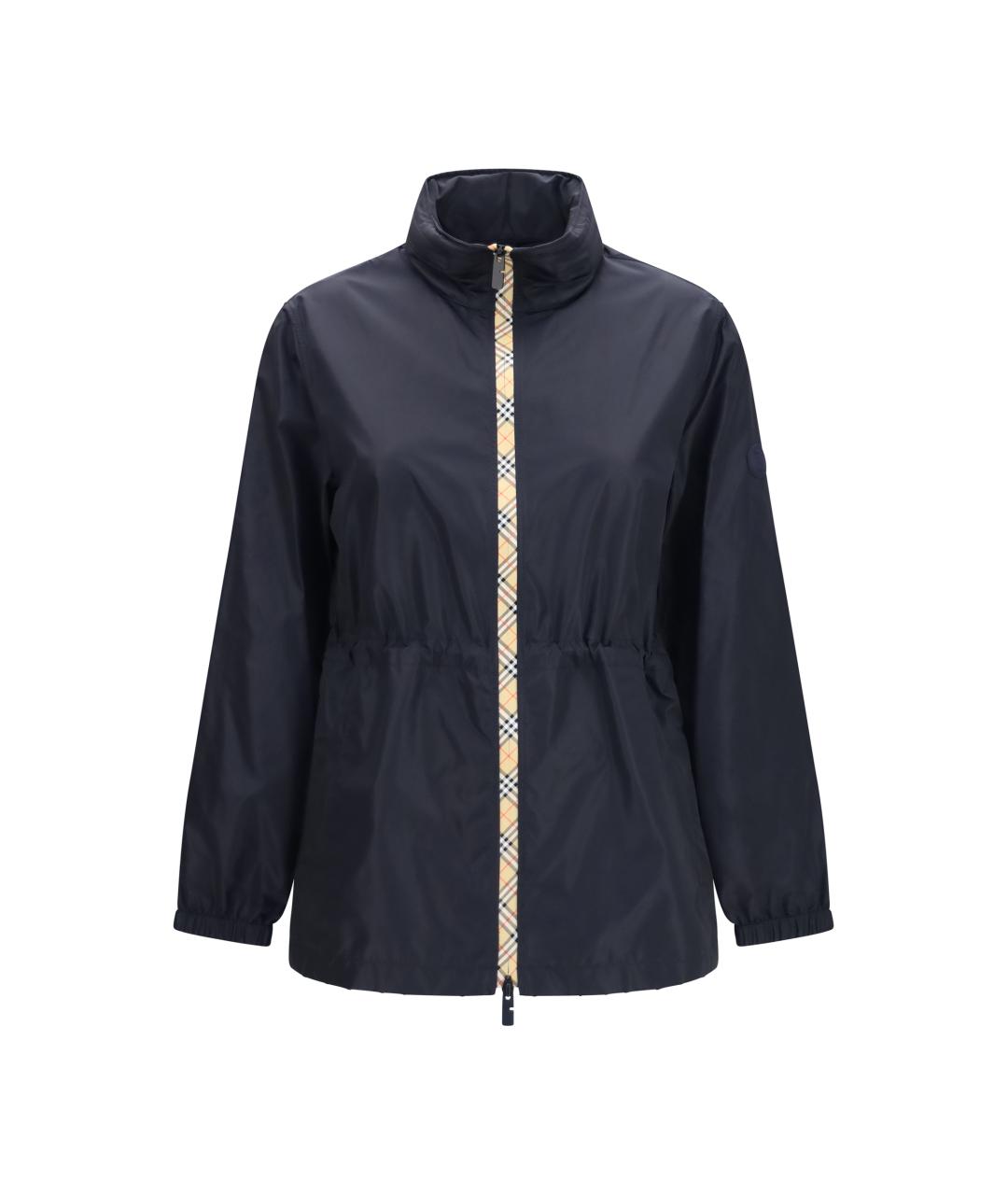 BURBERRY Темно-синяя синтетическая куртка, фото 1