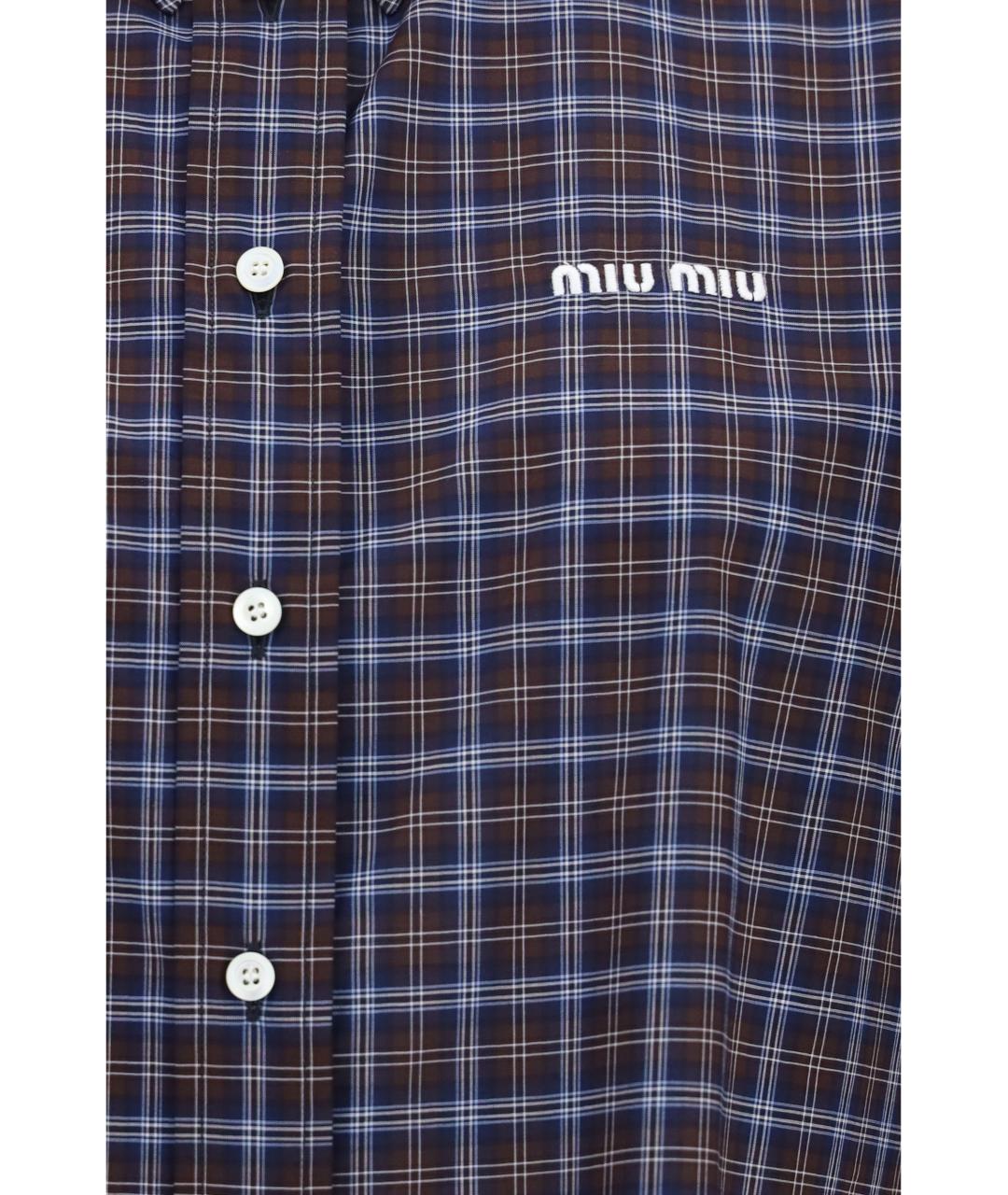 MIU MIU Синяя хлопковая рубашка, фото 3