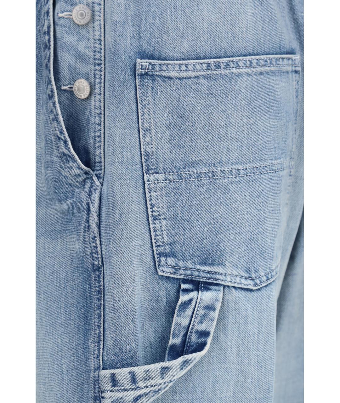 MM6 MAISON MARGIELA Голубые хлопковые прямые джинсы, фото 3