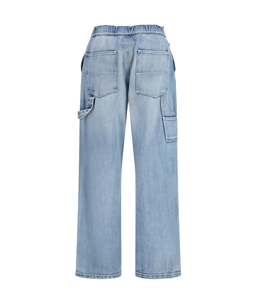MM6 MAISON MARGIELA Голубые хлопковые прямые джинсы, фото 2