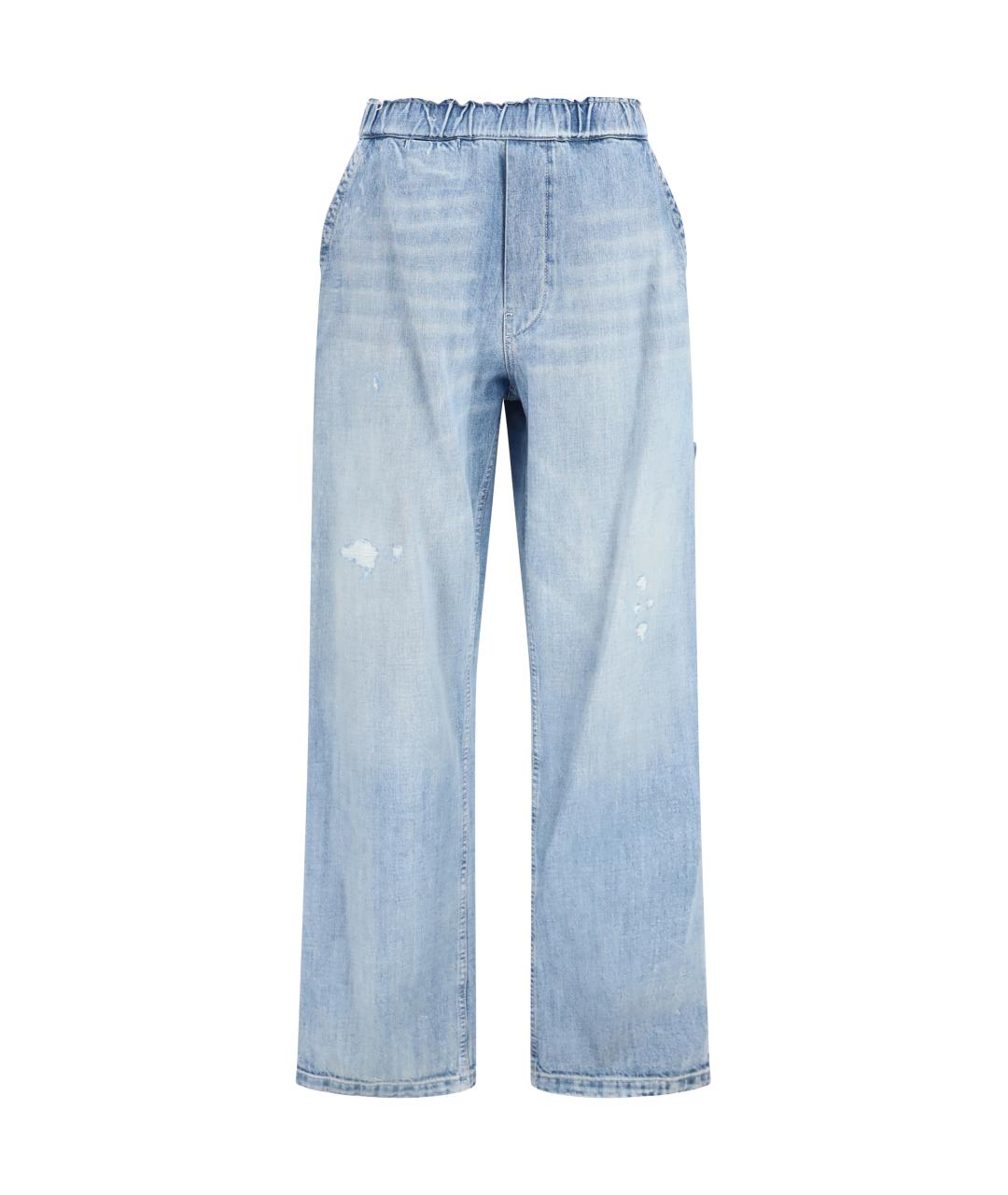 MM6 MAISON MARGIELA Голубые хлопковые прямые джинсы, фото 1