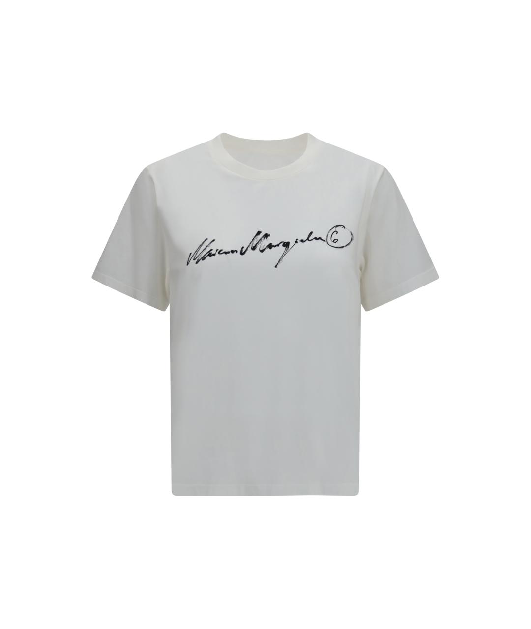 MM6 MAISON MARGIELA Белая хлопковая футболка, фото 1