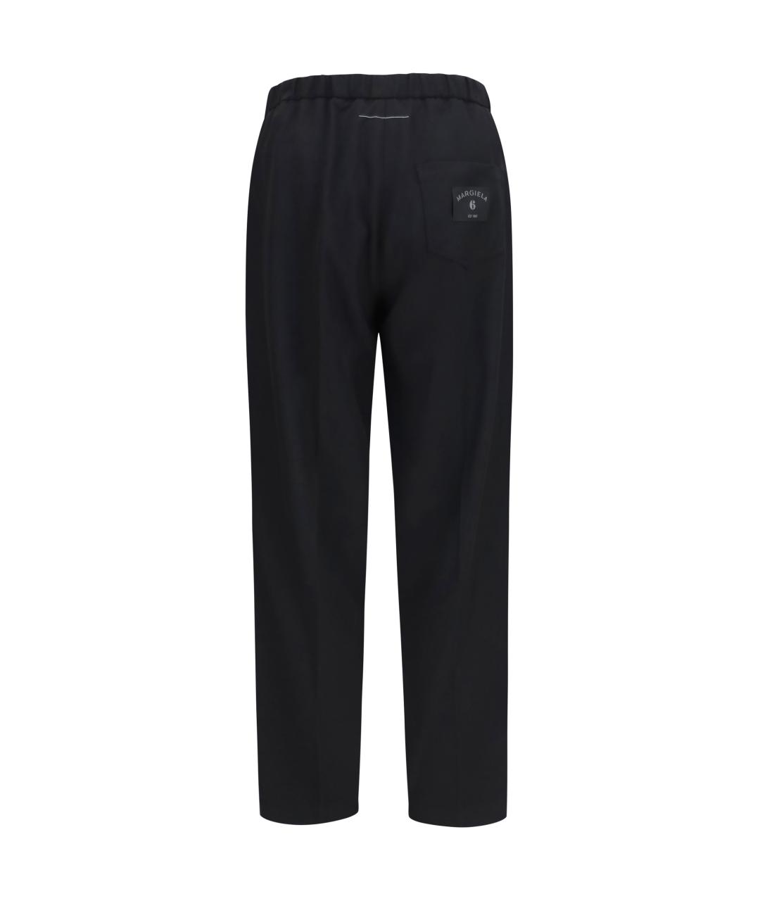 MM6 MAISON MARGIELA Черные синтетические повседневные брюки, фото 2