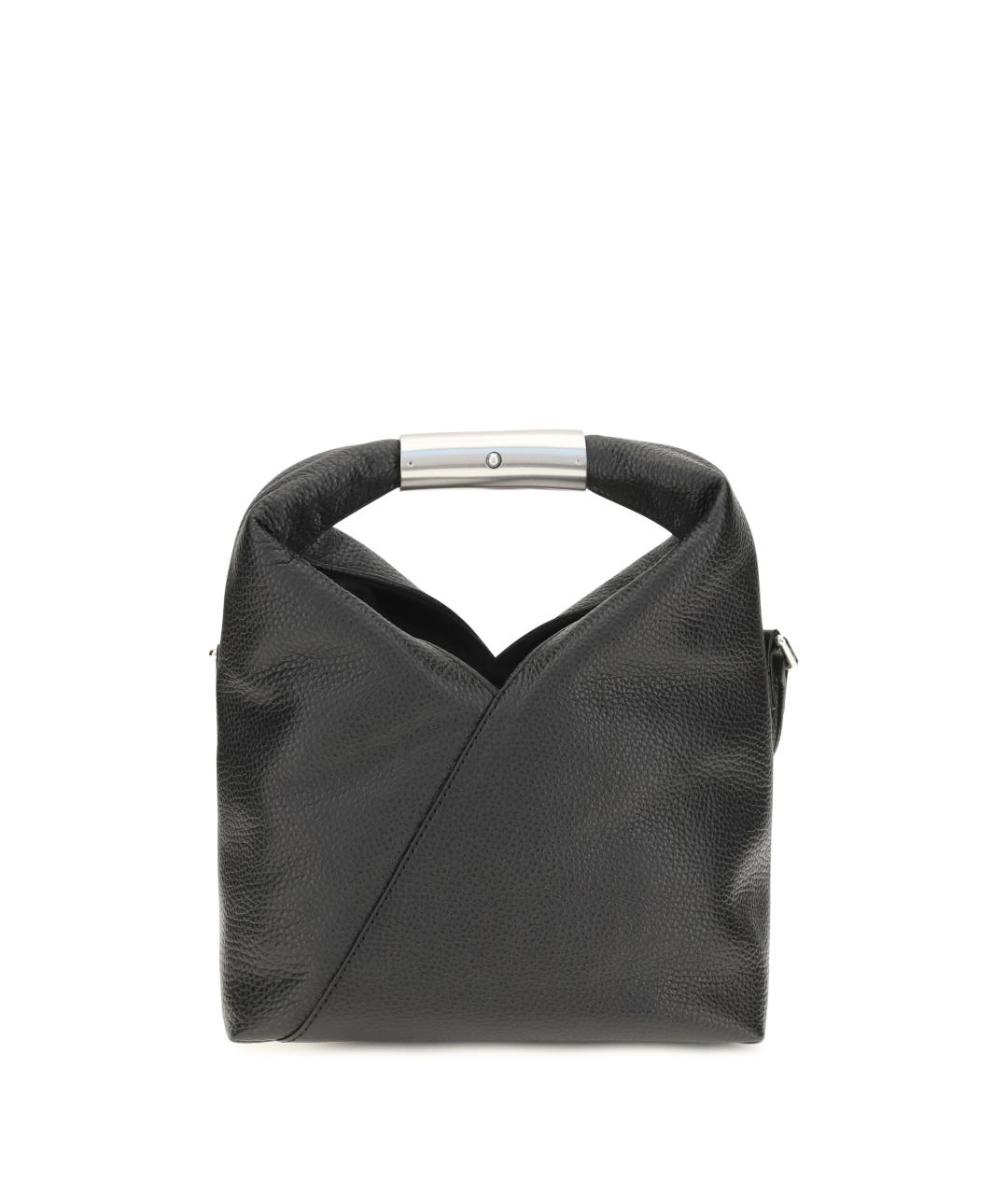 MM6 MAISON MARGIELA Черная кожаная сумка с короткими ручками, фото 1