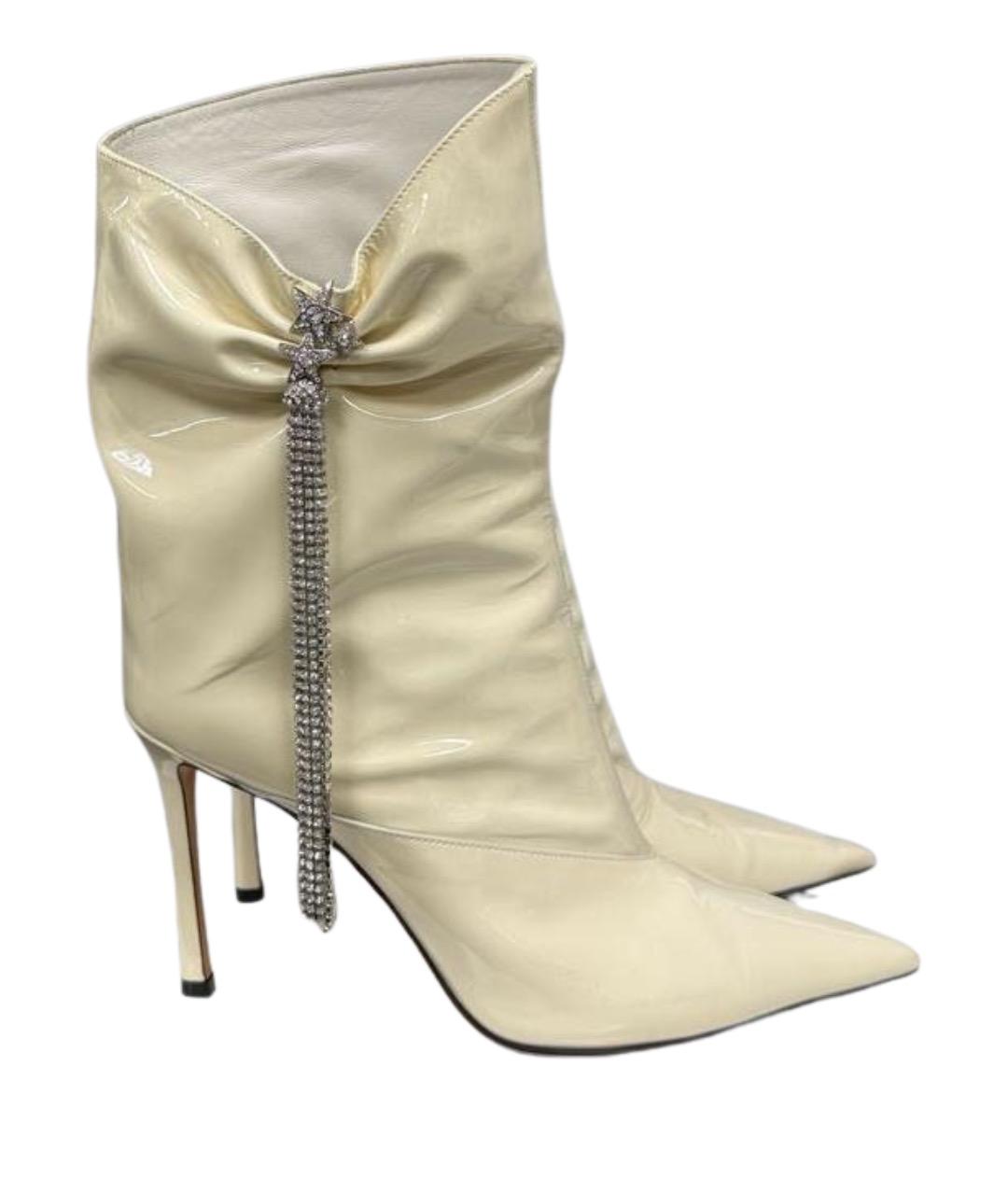 JIMMY CHOO Бежевые ботинки из лакированной кожи, фото 1