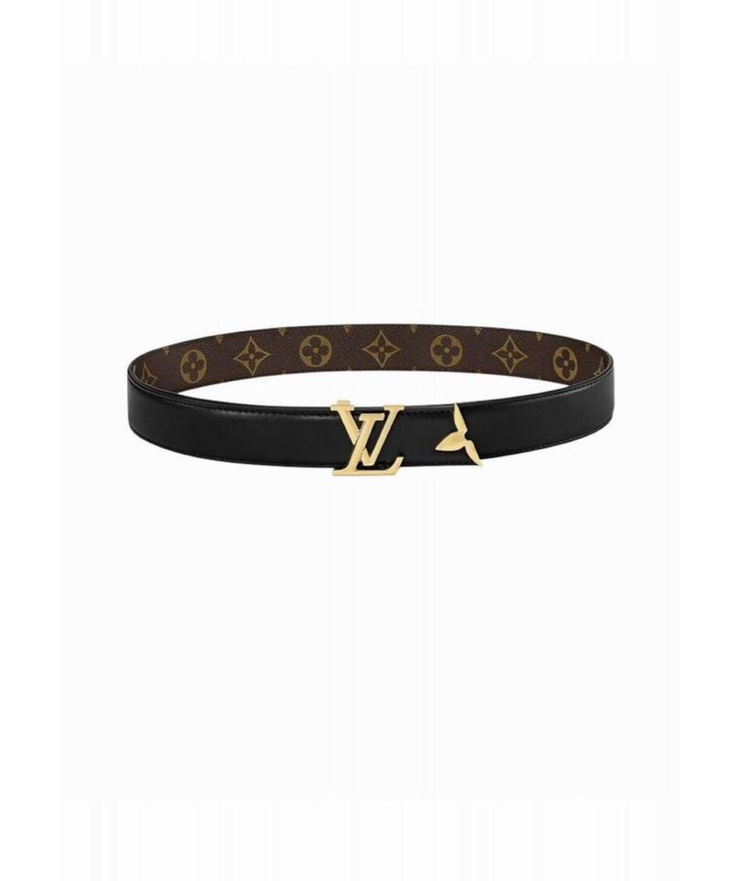 LOUIS VUITTON Черный кожаный ремень, фото 2