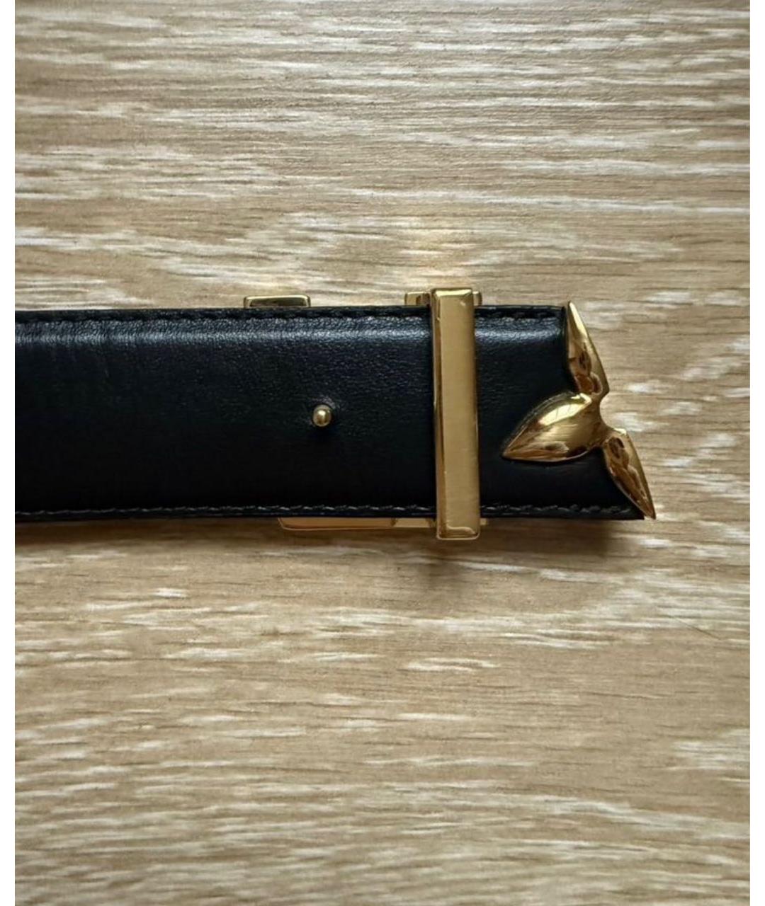LOUIS VUITTON Черный кожаный ремень, фото 7