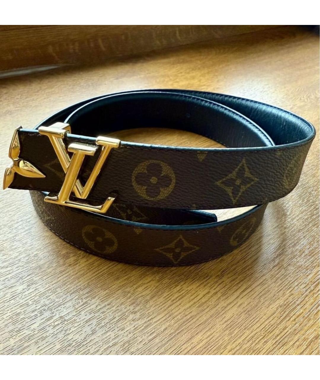 LOUIS VUITTON Черный кожаный ремень, фото 5