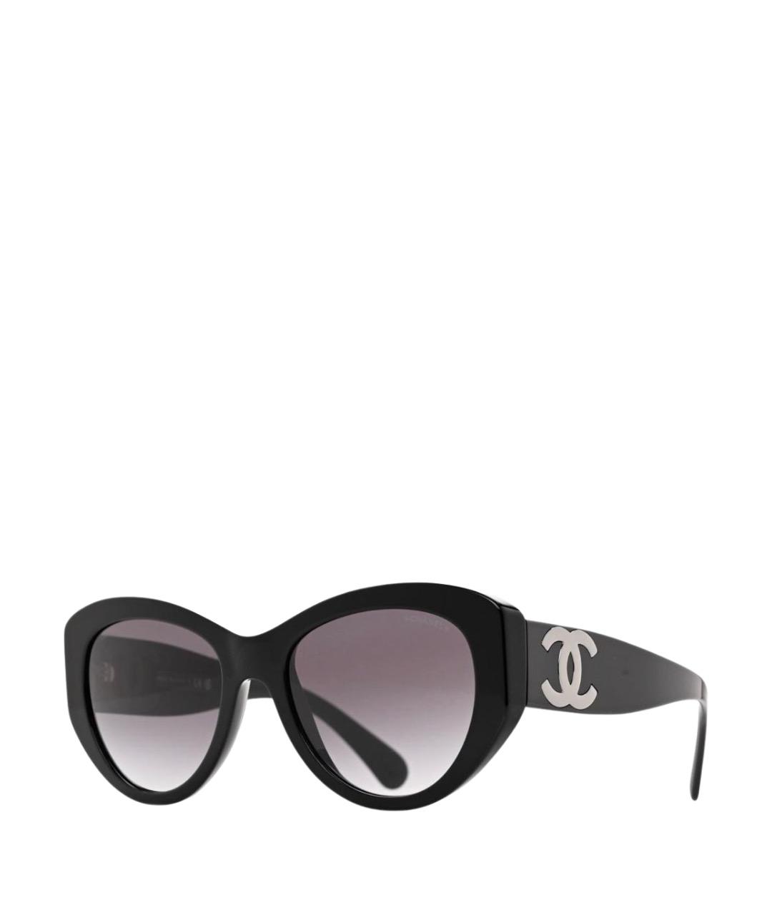 CHANEL Черные пластиковые солнцезащитные очки, фото 1