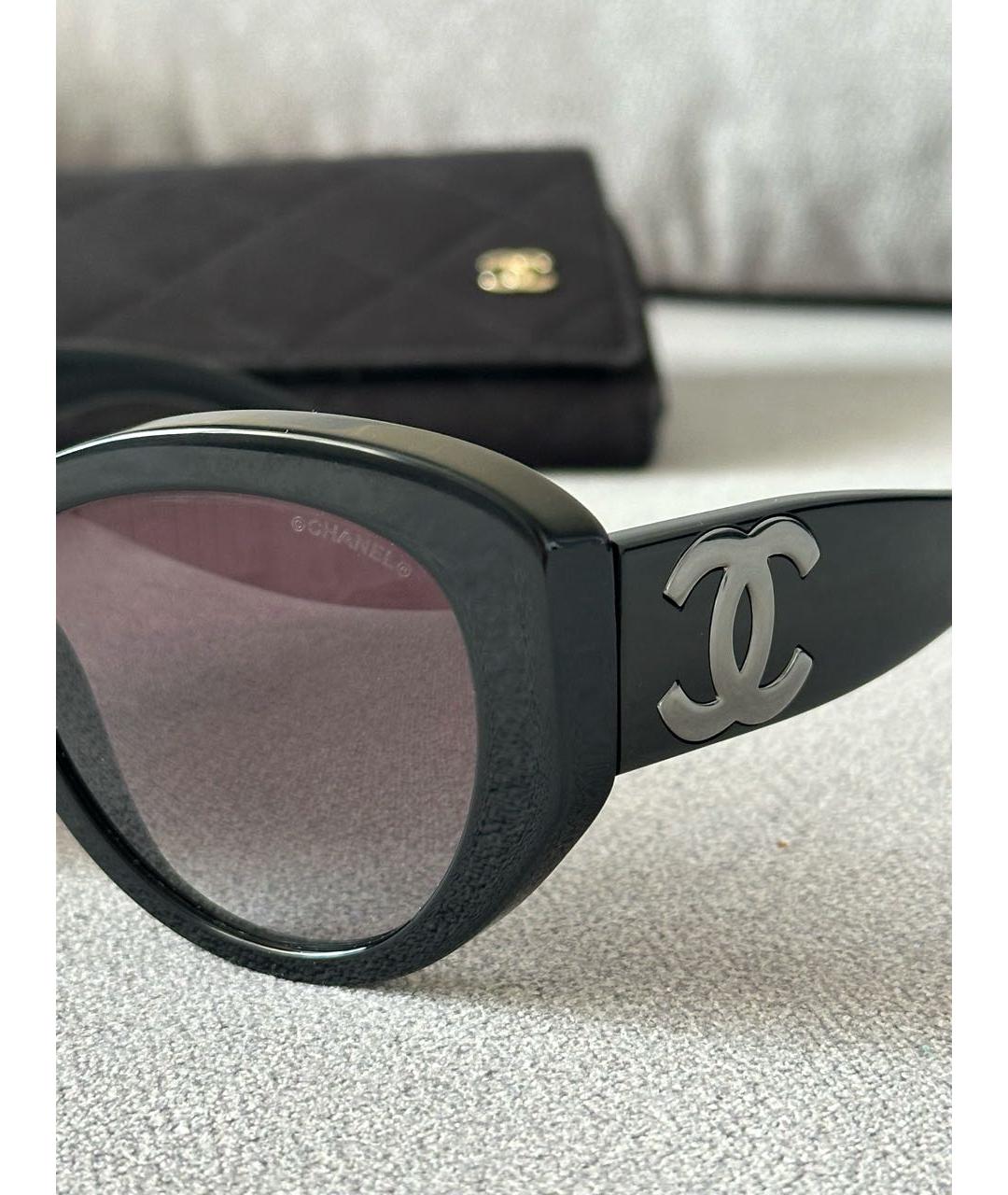 CHANEL Черные пластиковые солнцезащитные очки, фото 6